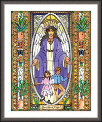 Wall Frame Espresso - Guardian Angel by B. Nippert