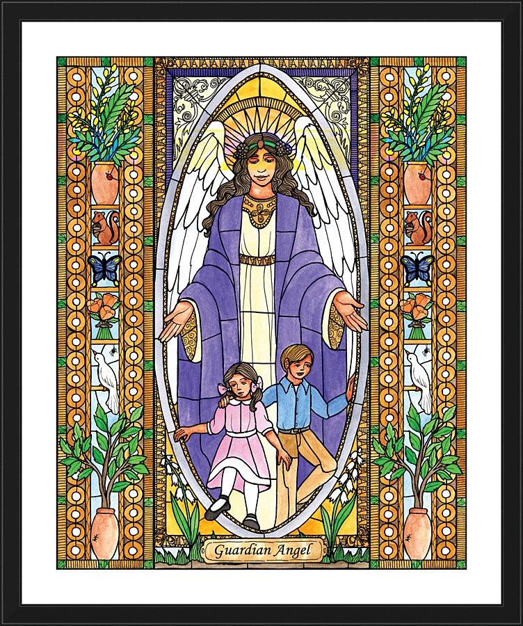 Wall Frame Black, Matted - Guardian Angel by Brenda Nippert - Trinity Stores