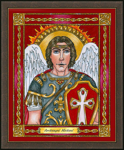 Wall Frame Espresso - St. Michael Archangel by Brenda Nippert - Trinity Stores