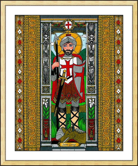 Wall Frame Gold, Matted - St. George of Lydda by B. Nippert