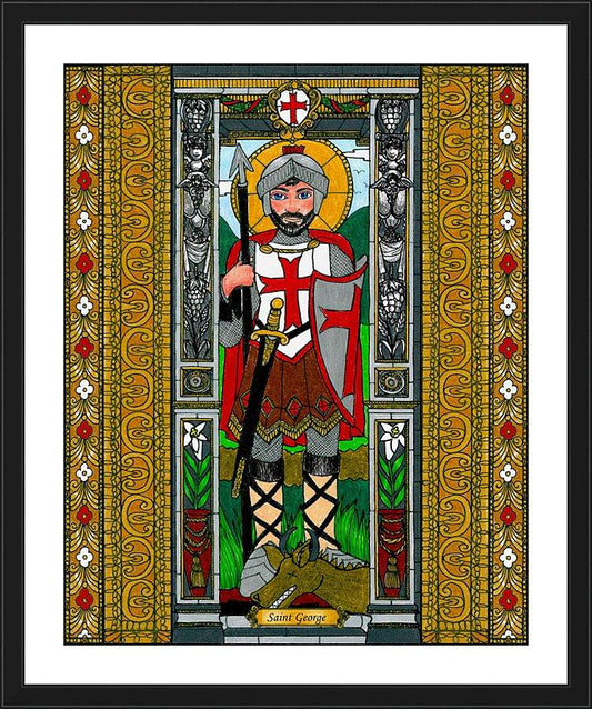 Wall Frame Black, Matted - St. George of Lydda by B. Nippert
