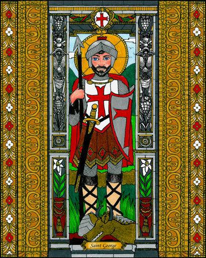 Wall Frame Gold, Matted - St. George of Lydda by Brenda Nippert - Trinity Stores