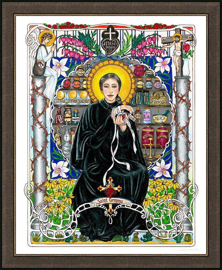 Wall Frame Espresso - St. Gemma Galgani by Brenda Nippert - Trinity Stores