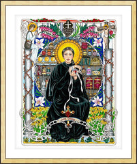Wall Frame Gold - St. Gemma Galgani by B. Nippert