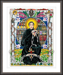 Wall Frame Espresso - St. Gemma Galgani by B. Nippert