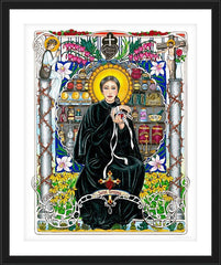 Wall Frame Black - St. Gemma Galgani by B. Nippert