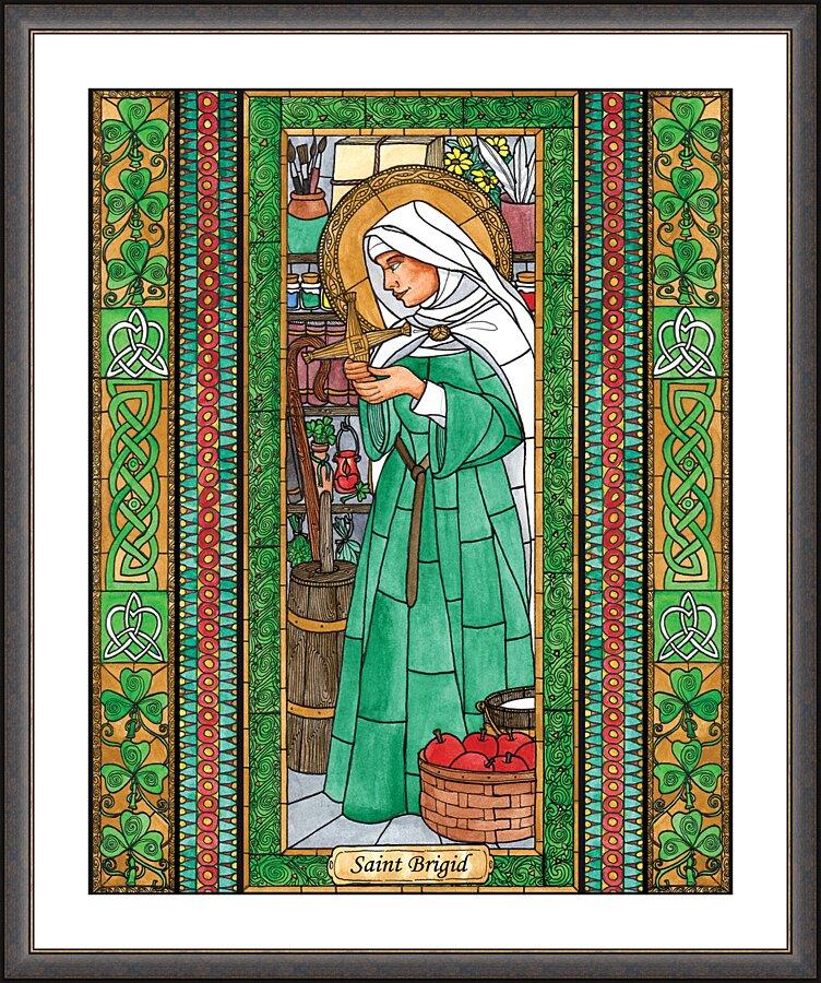 Wall Frame Espresso, Matted - St. Brigid by Brenda Nippert - Trinity Stores