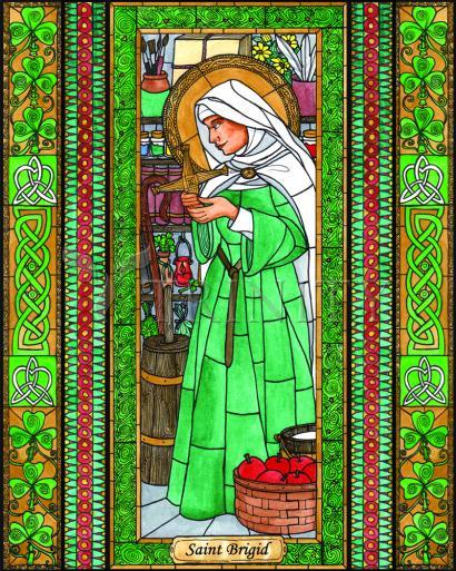 Wall Frame Espresso, Matted - St. Brigid by Brenda Nippert - Trinity Stores