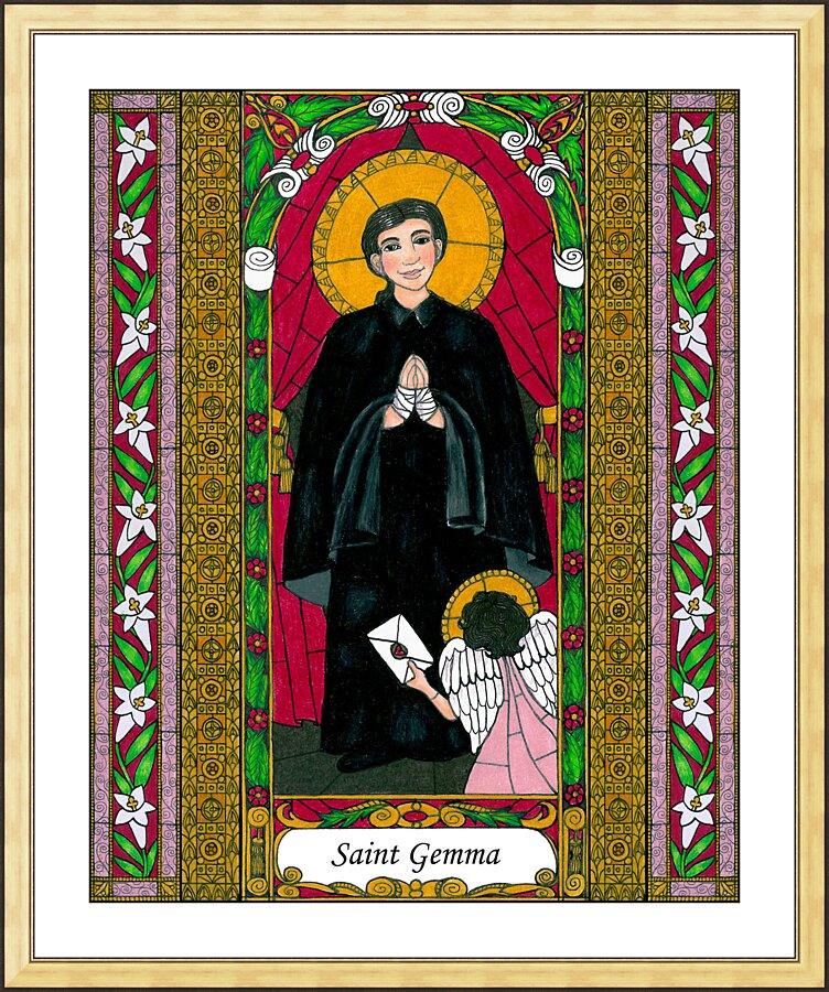 Wall Frame Gold, Matted - St. Gemma by Brenda Nippert - Trinity Stores