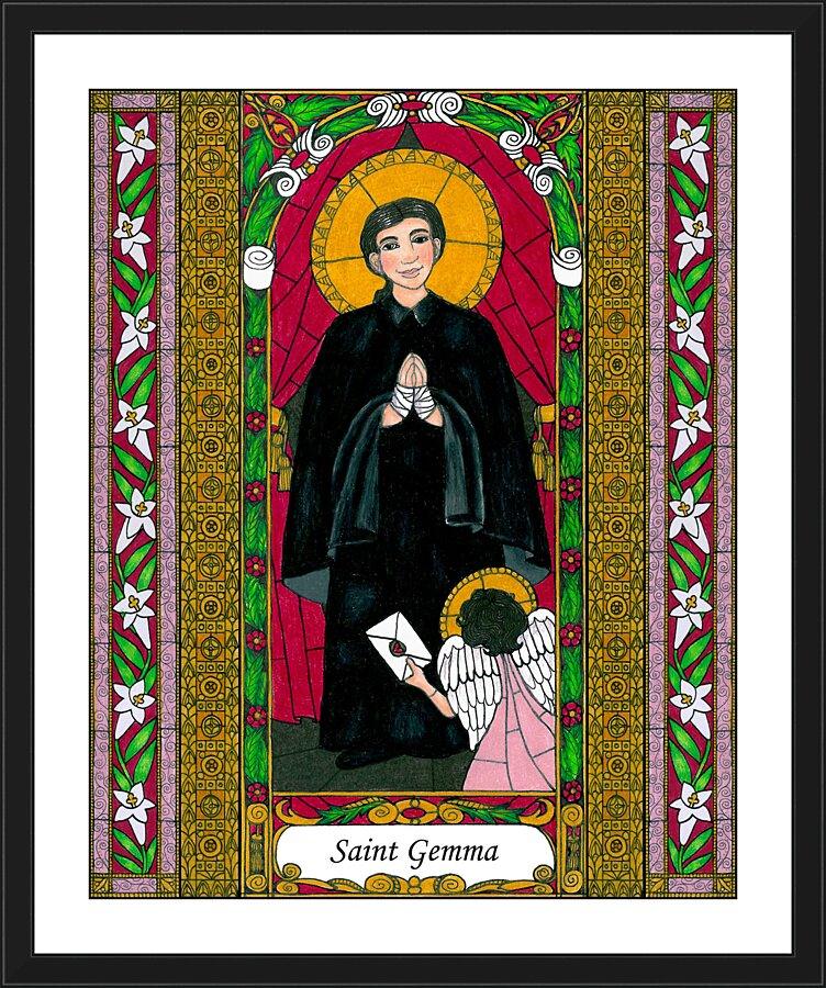 Wall Frame Black, Matted - St. Gemma by Brenda Nippert - Trinity Stores