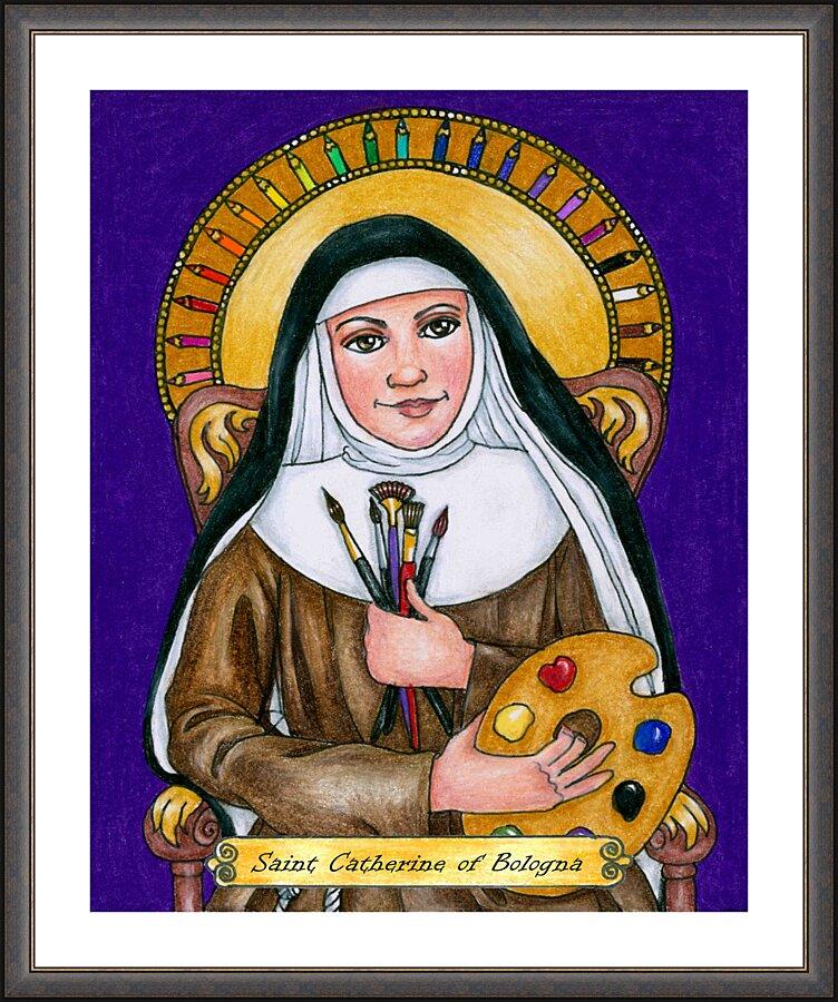 Wall Frame Espresso, Matted - St. Catherine of Bologna by Brenda Nippert - Trinity Stores