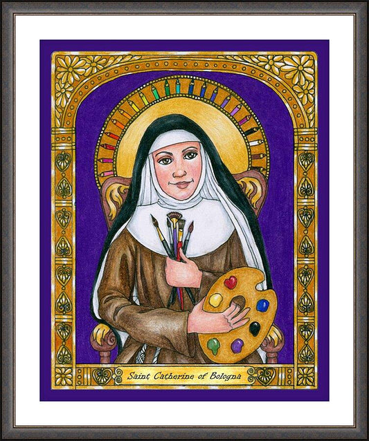 Wall Frame Espresso, Matted - St. Catherine of Bologna by B. Nippert