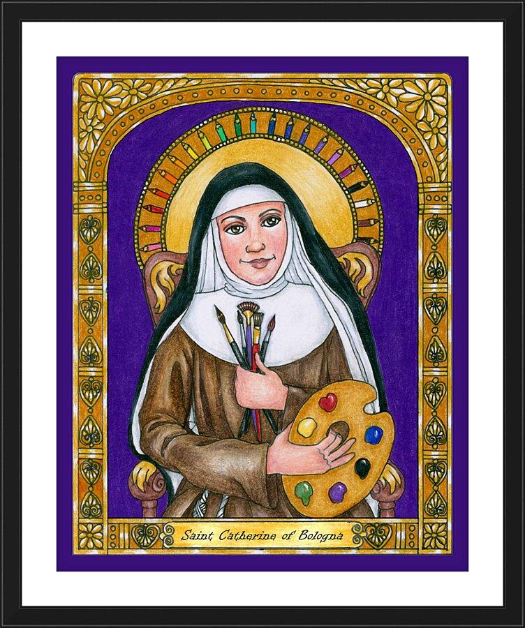 Wall Frame Black, Matted - St. Catherine of Bologna by Brenda Nippert - Trinity Stores