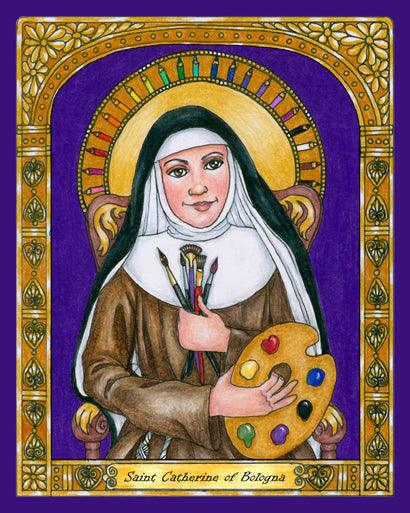 Wall Frame Espresso, Matted - St. Catherine of Bologna by Brenda Nippert - Trinity Stores