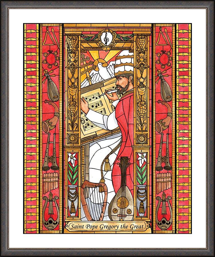Wall Frame Espresso, Matted - St. Gregory the Great by Brenda Nippert - Trinity Stores