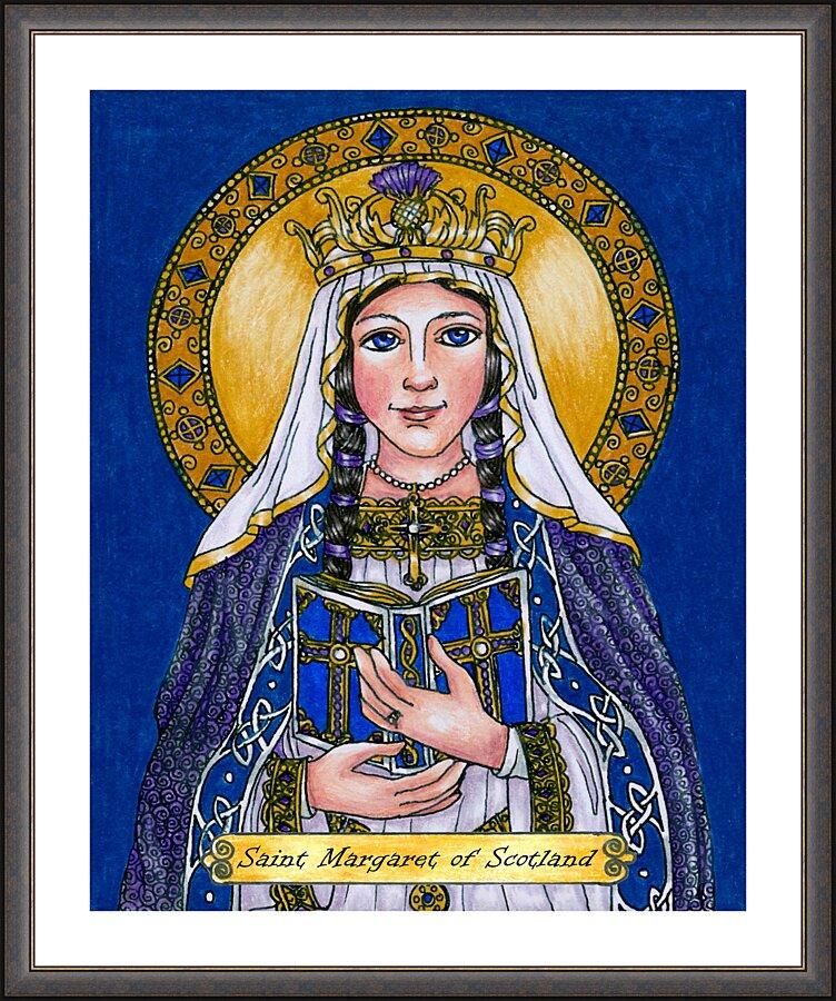 Wall Frame Espresso, Matted - St. Margaret of Scotland by Brenda Nippert - Trinity Stores
