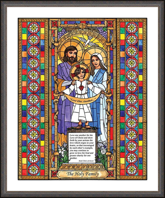 Wall Frame Espresso, Matted - Holy Family by B. Nippert
