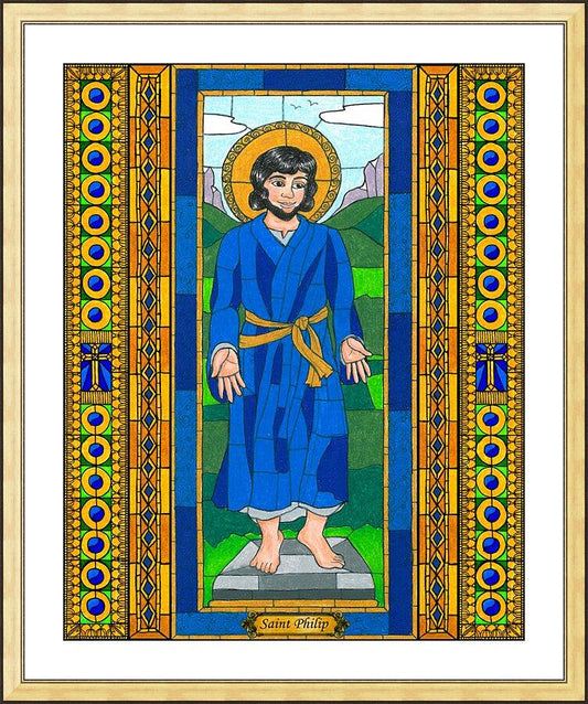 Wall Frame Gold, Matted - St. Philip by B. Nippert