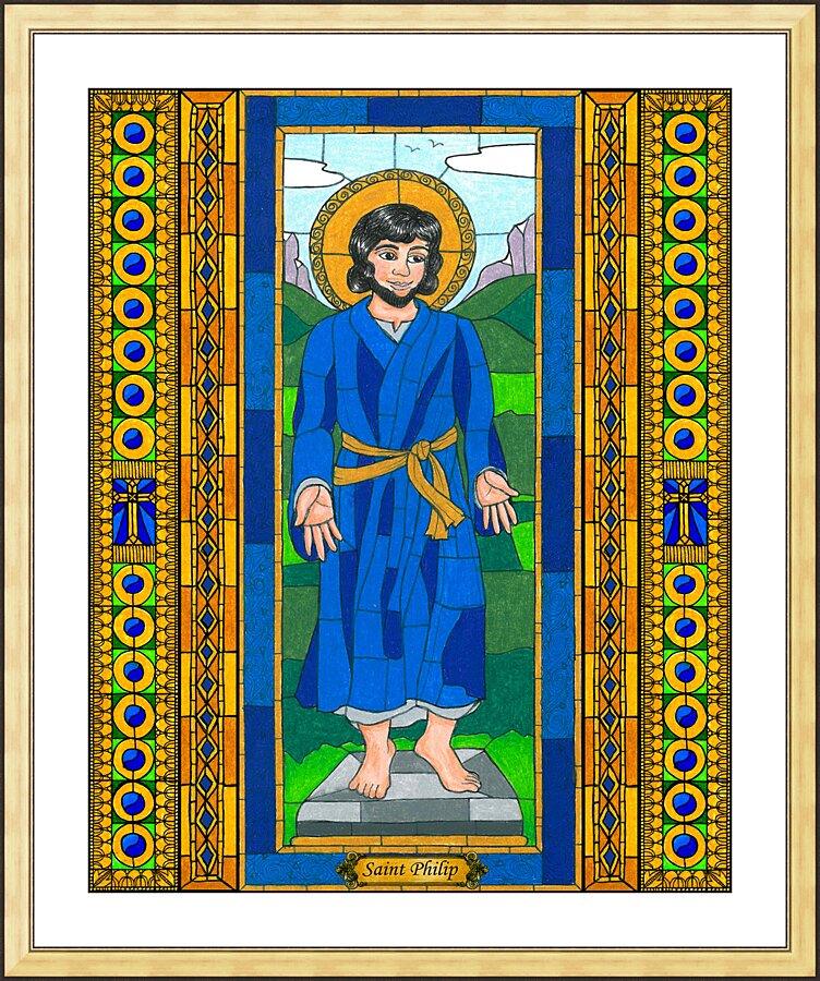 Wall Frame Gold, Matted - St. Philip by Brenda Nippert - Trinity Stores