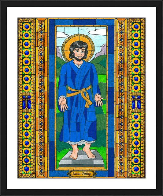 Wall Frame Black, Matted - St. Philip by B. Nippert