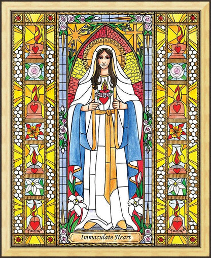 Wall Frame Gold - Immaculate Heart of Mary by B. Nippert