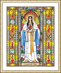 Wall Frame Gold - Immaculate Heart of Mary by B. Nippert