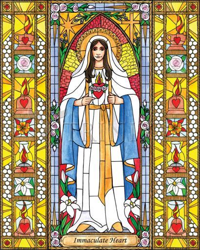 Wall Frame Gold, Matted - Immaculate Heart of Mary by Brenda Nippert - Trinity Stores