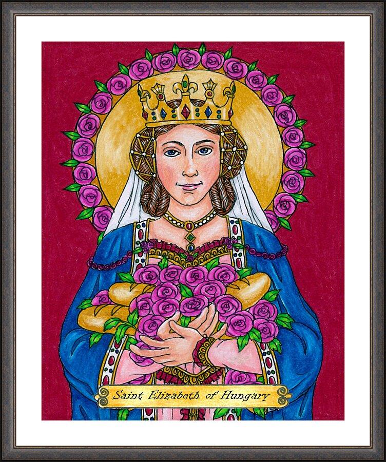 Wall Frame Espresso, Matted - St. Elizabeth of Hungary by Brenda Nippert - Trinity Stores
