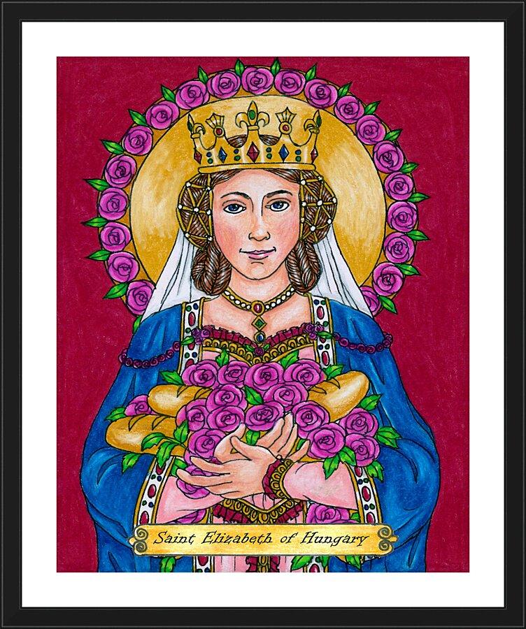Wall Frame Black, Matted - St. Elizabeth of Hungary by Brenda Nippert - Trinity Stores