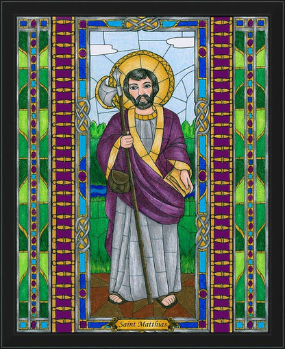 Wall Frame Black - St. Matthias the Apostle by Brenda Nippert - Trinity Stores