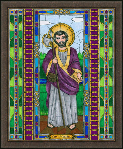 Wall Frame Espresso - St. Matthias the Apostle by Brenda Nippert - Trinity Stores