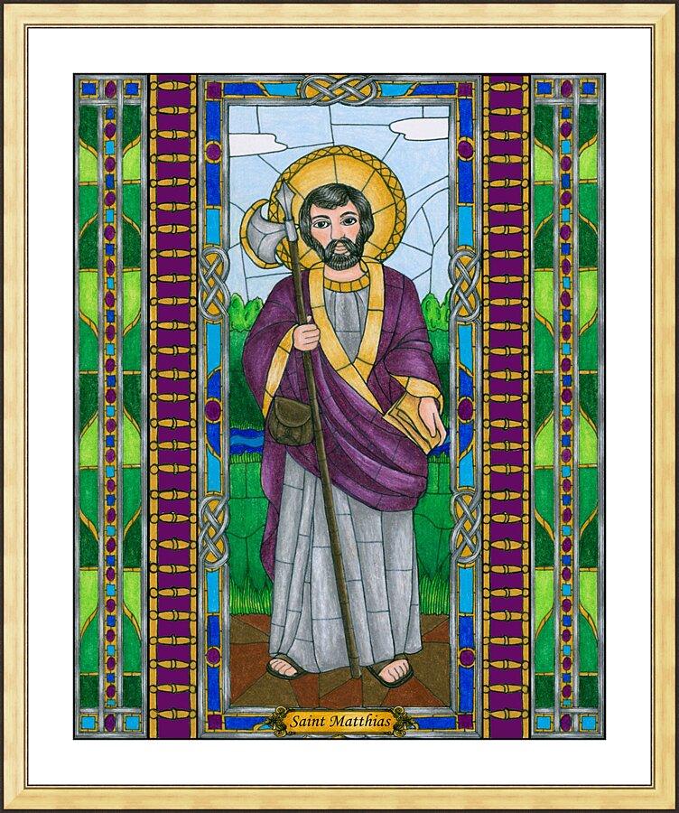 Wall Frame Gold, Matted - St. Matthias the Apostle by Brenda Nippert - Trinity Stores