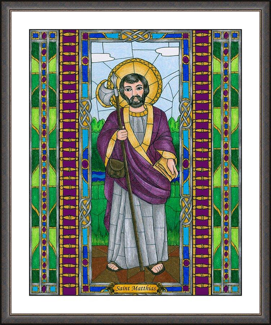 Wall Frame Espresso, Matted - St. Matthias the Apostle by B. Nippert