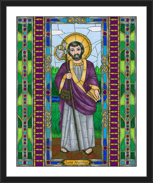 Wall Frame Black, Matted - St. Matthias the Apostle by Brenda Nippert - Trinity Stores