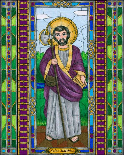 Wall Frame Espresso, Matted - St. Matthias the Apostle by Brenda Nippert - Trinity Stores