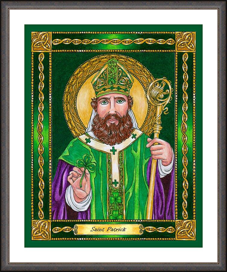 Wall Frame Espresso, Matted - St. Patrick by Brenda Nippert - Trinity Stores