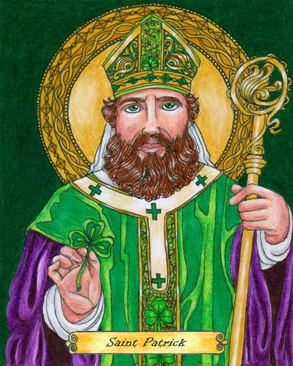 Wall Frame Black, Matted - St. Patrick by Brenda Nippert - Trinity Stores