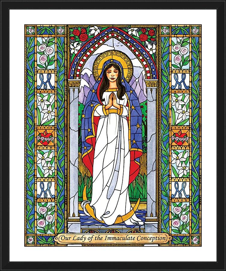 Wall Frame Black, Matted - Our Lady of the Immaculate Conception by B. Nippert