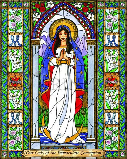 Wall Frame Espresso, Matted - Our Lady of the Immaculate Conception by Brenda Nippert - Trinity Stores