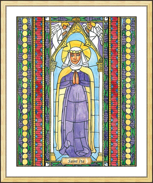 Wall Frame Gold, Matted - St. Ita by B. Nippert