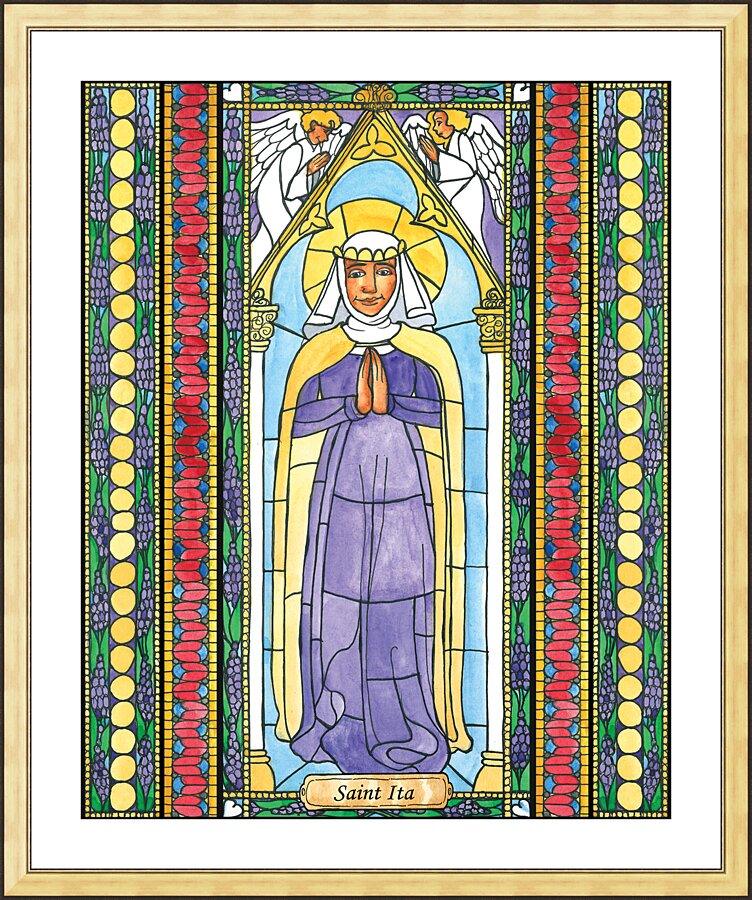 Wall Frame Gold, Matted - St. Ita by Brenda Nippert - Trinity Stores
