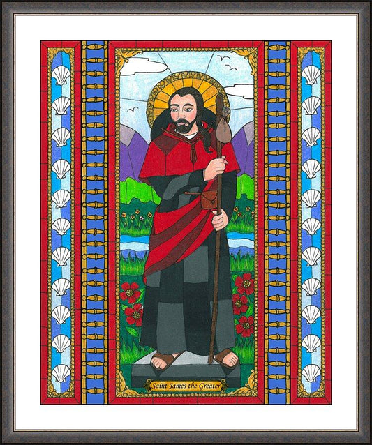 Wall Frame Espresso, Matted - St. James the Greater by B. Nippert