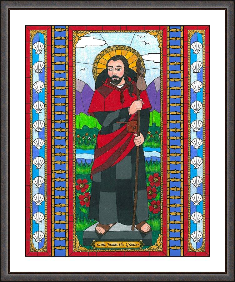 Wall Frame Espresso, Matted - St. James the Greater by Brenda Nippert - Trinity Stores