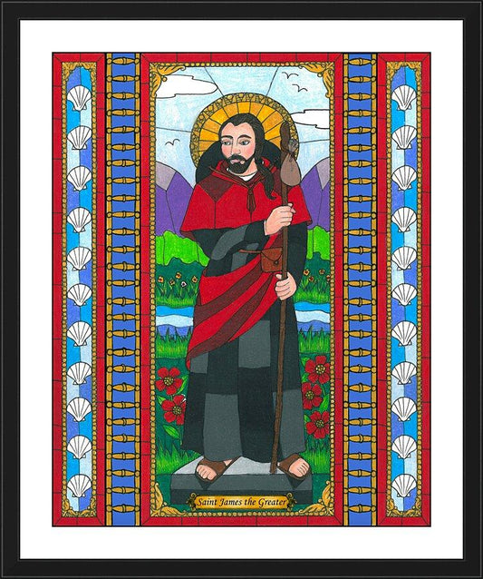 Wall Frame Black, Matted - St. James the Greater by B. Nippert