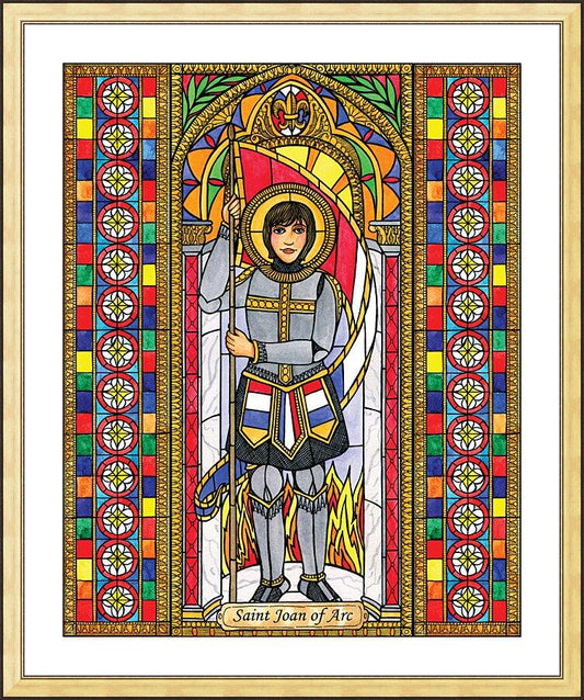 Wall Frame Gold, Matted - St. Joan of Arc by B. Nippert