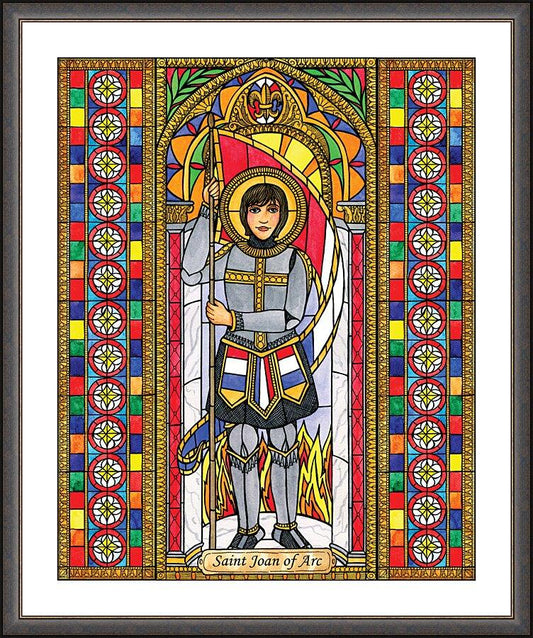 Wall Frame Espresso, Matted - St. Joan of Arc by B. Nippert