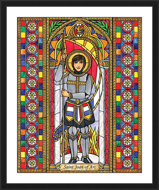 Wall Frame Black, Matted - St. Joan of Arc by B. Nippert