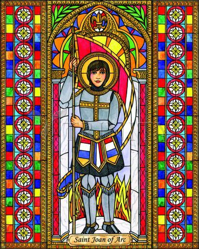 Wall Frame Black, Matted - St. Joan of Arc by Brenda Nippert - Trinity Stores
