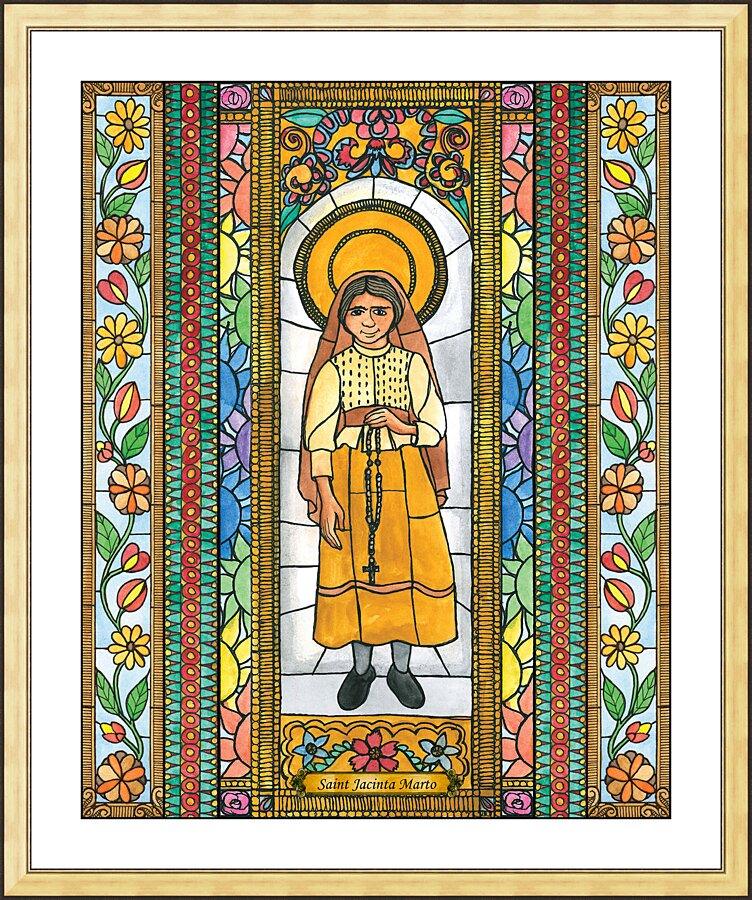 Wall Frame Gold, Matted - St. Jacinta Marto by Brenda Nippert - Trinity Stores