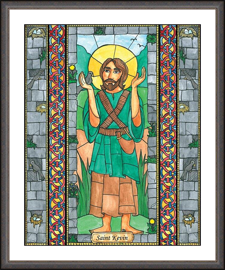 Wall Frame Espresso, Matted - St. Kevin by B. Nippert